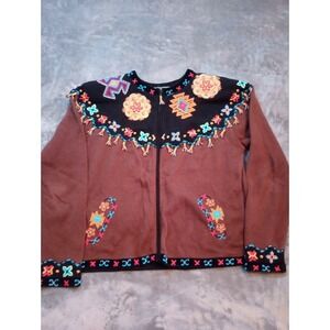 Berek Cardigan Sweater Womens Sz Large Aztec Southwestern Native American Beaded